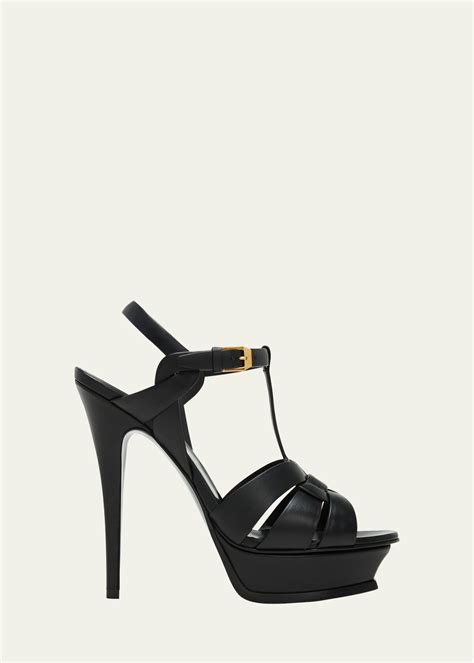 ysl tribute too 105|Saint Laurent Tribute Leather 105mm Platform Sandals.